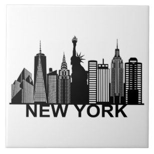 New York city silhouette Ceramic Tile