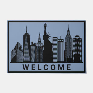 New York city silhouette Doormat