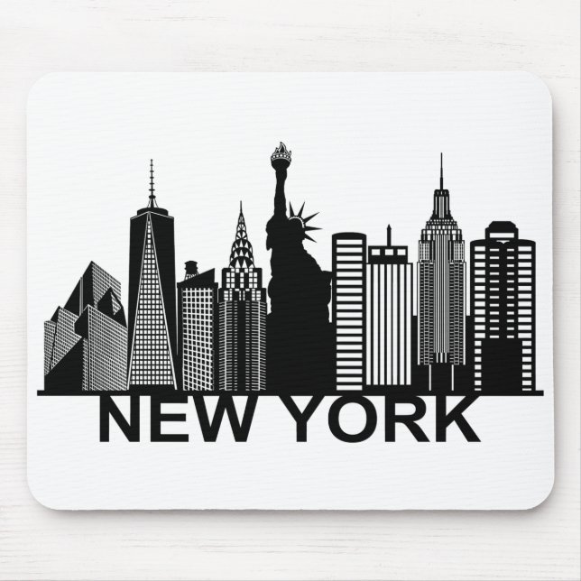 New York city silhouette Mouse Pad (Front)