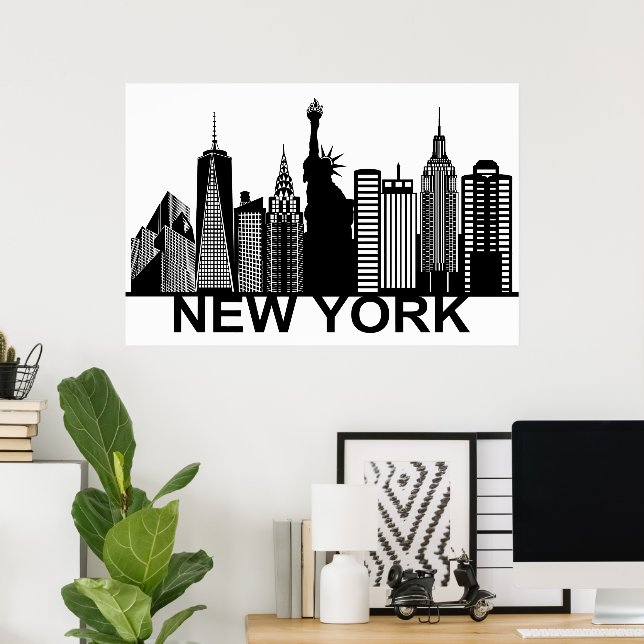 New York city silhouette Poster (Home Office)