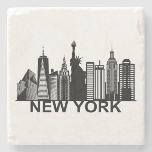 New York city silhouette Stone Coaster