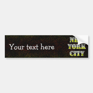 New York City Silver Gold Glitters Bumper Sticker