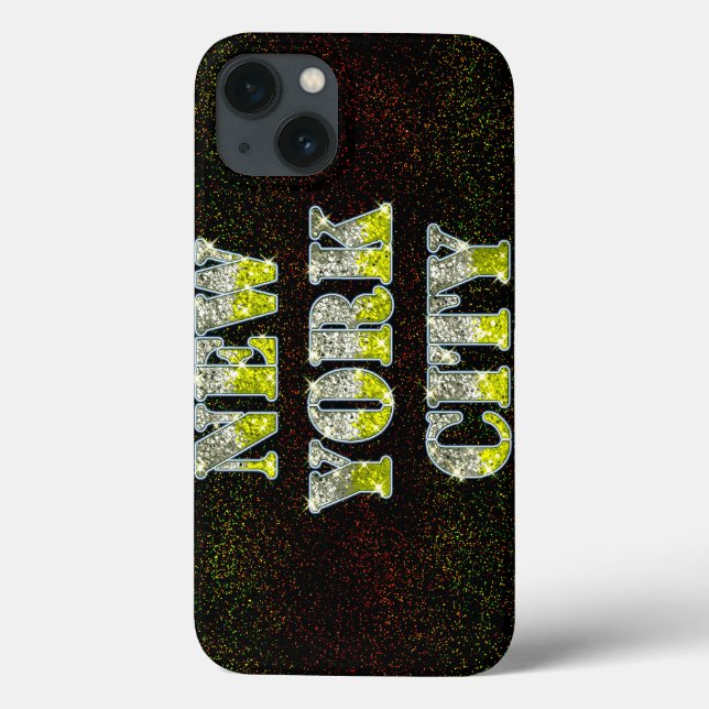 New York City Silver Gold Glitters Case-Mate iPhone Case (Back)