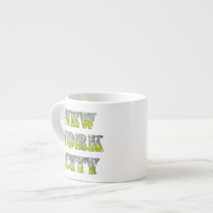 New York City Silver Gold Glitters Espresso Cup