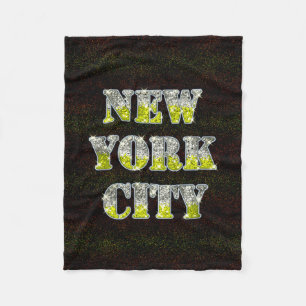 New York City Silver Gold Glitters Fleece Blanket