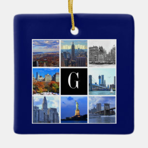 New York City Skyline 8 Image Photo Collage Ceramic Tree Decoration