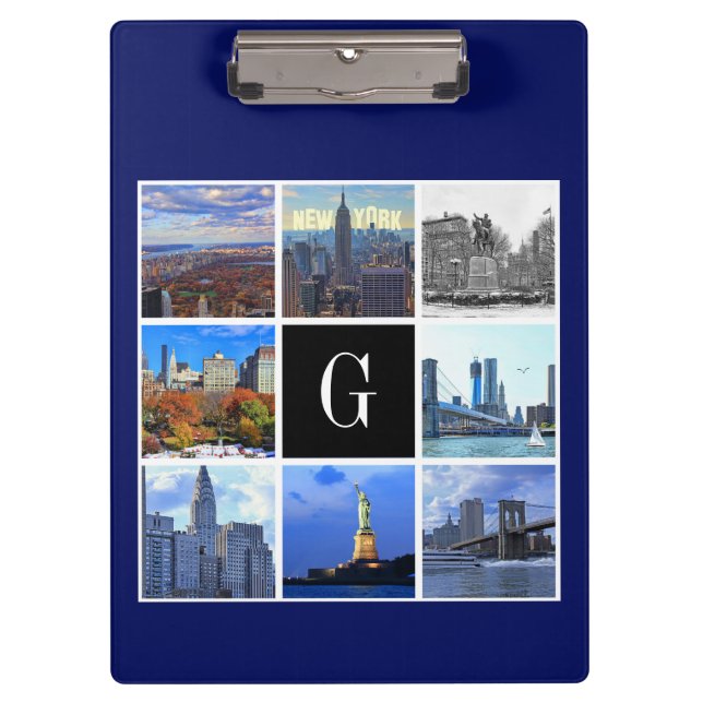New York City Skyline 8 Image Photo Collage Clipboard (Front)