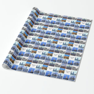 New York City Skyline 8 Image Photo Collage Wrapping Paper