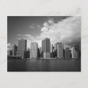 New York City Skyline Against Clouds Postcard