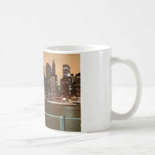 New York City Skyline at Night across the water Coffee Mug