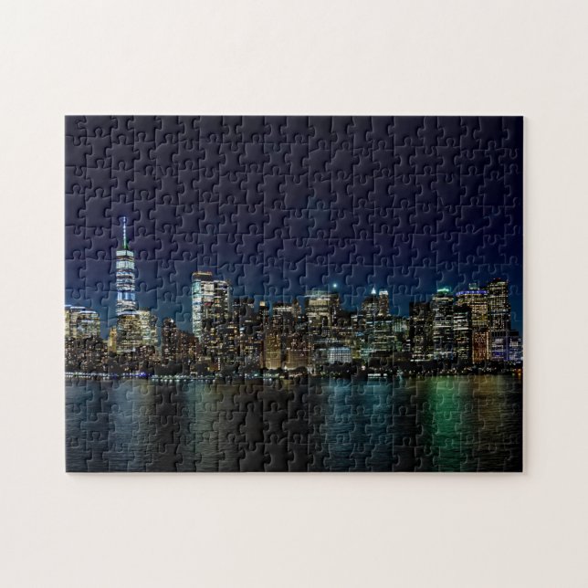 New York City Skyline at NIght | Custom Jigsaw Puzzle (Horizontal)