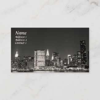 New York City Skyline at Night , Lower Manhattan Business Card
