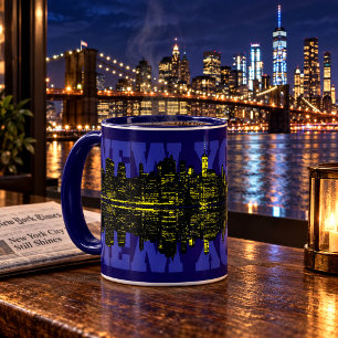 New York City Skyline At Night Mug