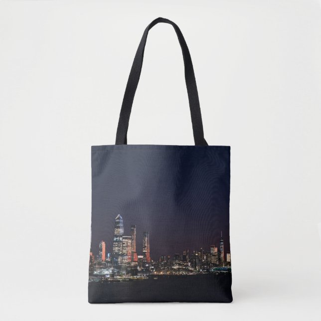 New York City Skyline At Night Tote Bag (Front)