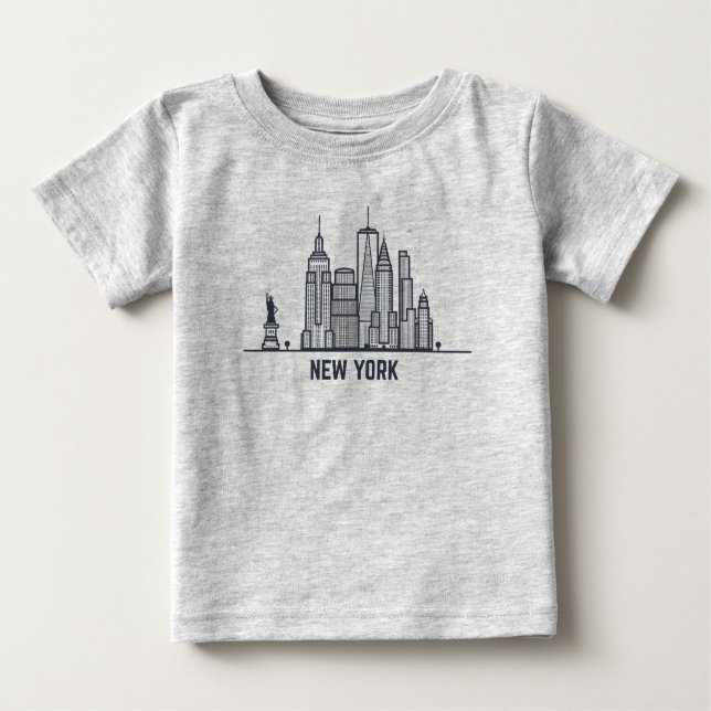 New York City Skyline Baby T-Shirt (Front)