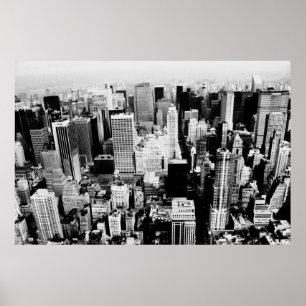 New York City Skyline black and white photo Poster