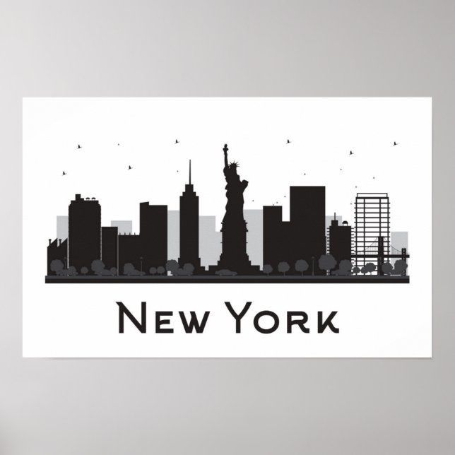 New York City | Skyline Black and White Poster (Front)