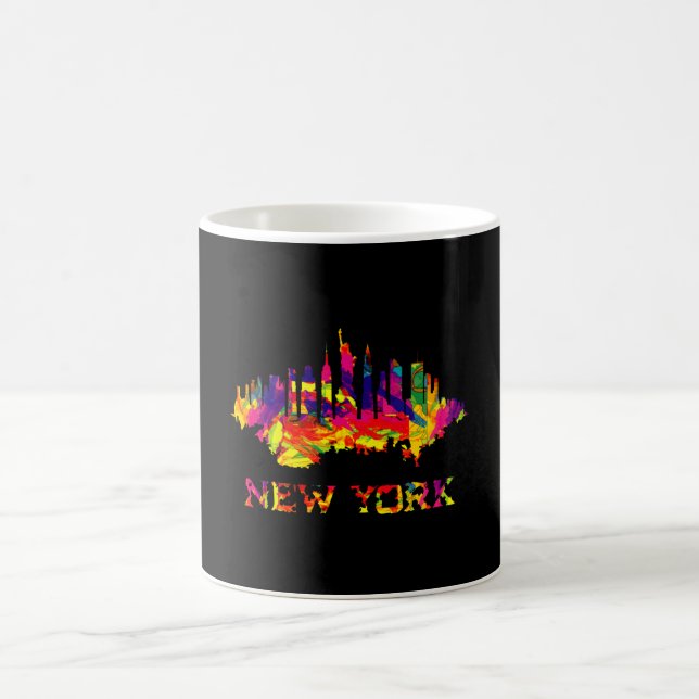 New York City skyline bright colourful Coffee Mug (Center)