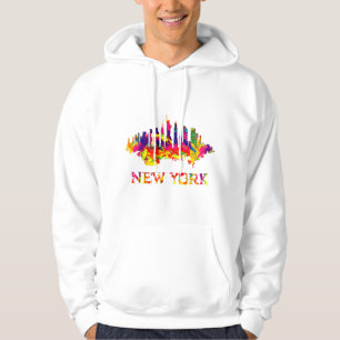 New York City skyline bright colourful Hoodie