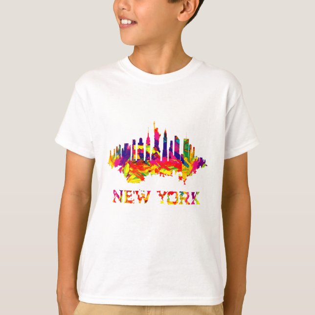 New York City skyline bright colourful T-Shirt (Front)