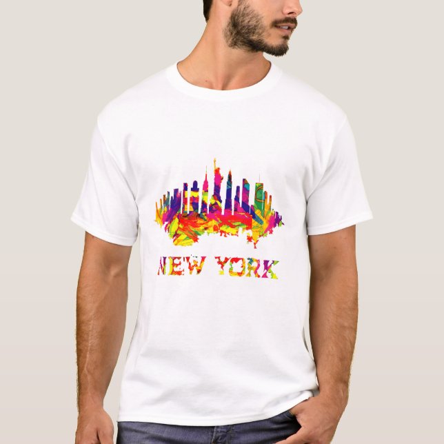 New York City skyline bright colourful T-Shirt (Front)