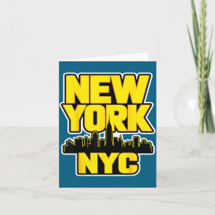 New york city skyline bronx queens manhattan state card