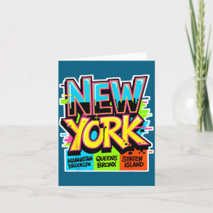 New york city skyline bronx queens manhattan state card