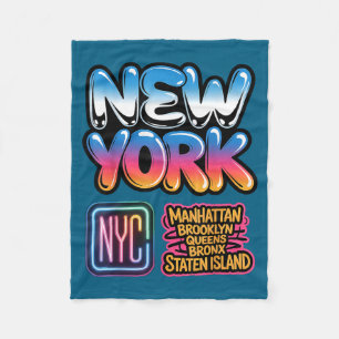 New york city skyline bronx queens manhattan state fleece blanket