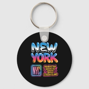 New york city skyline bronx queens manhattan state key ring