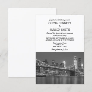New York City Skyline Brooklyn Wedding Invitation