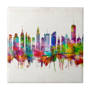 New York City Skyline Ceramic Tile