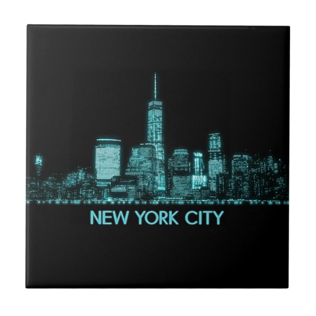 New York City Skyline Ceramic Tile (Front)