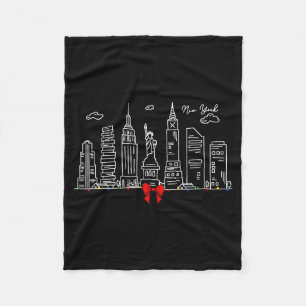 New York City Skyline Christmas Lights Nyc New Yor Fleece Blanket