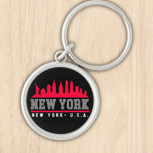 New York City Skyline City Key Ring