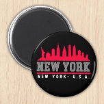 New York City Skyline City Magnet<br><div class="desc">Show your love for the Big Apple with this cute New York City skyline design! Featuring a sleek and modern design of the iconic skyline,  this design is perfect for urban explorers and city lovers alike.</div>