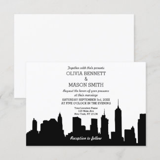 New York City Skyline Cityscape Wedding Invitation