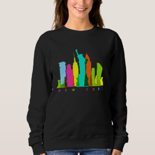 New York City Skyline Colourful New Yorker Citysca Sweatshirt