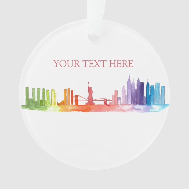 NEW YORK CITY skyline Colourful NYC illustration  Ornament (Front)