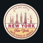 New York City Skyline Emblem Magnet<br><div class="desc">New York City minimalist,  colourful art design featuring monuments and landmarks of the city in New York.</div>