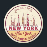 New York City Skyline Emblem Magnet<br><div class="desc">New York City minimalist,  colourful art design featuring monuments and landmarks of the city in New York.</div>