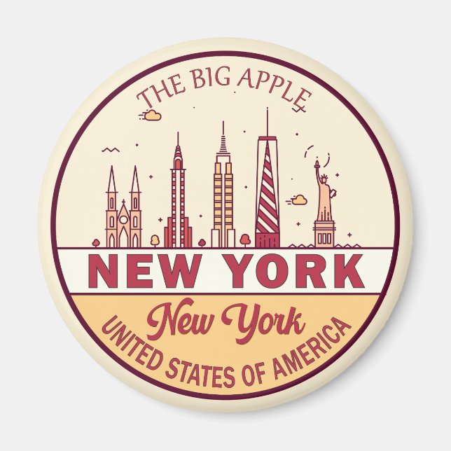 New York City Skyline Emblem Magnet (Front)