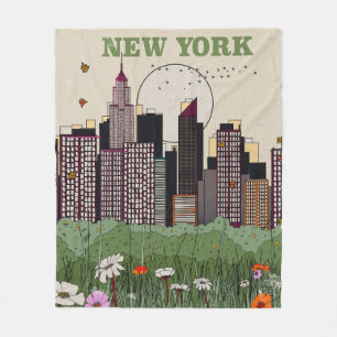 New York City Skyline Fleece Blanket