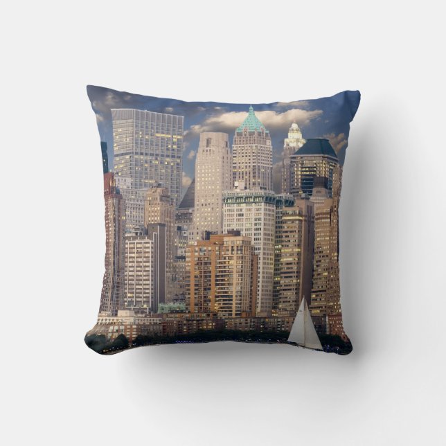 New York City Skyline from Hudson River Cushion (Front)