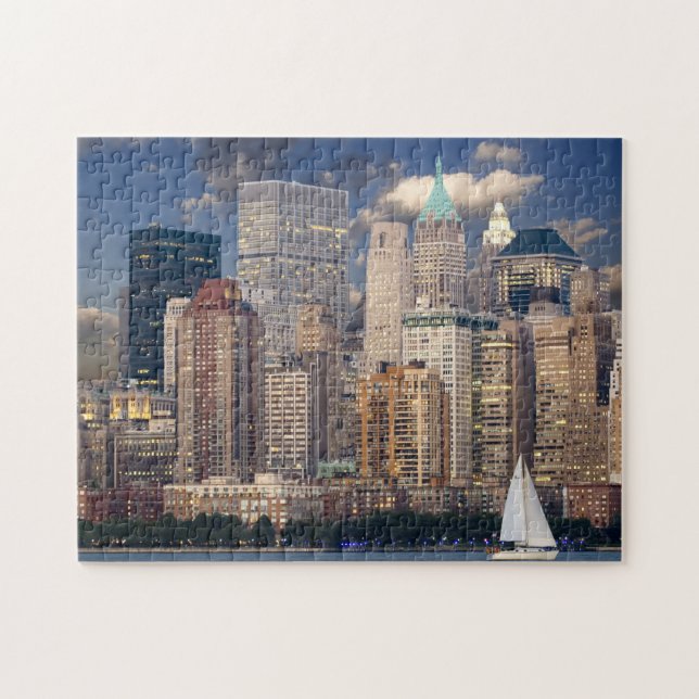 New York City Skyline from Hudson River Jigsaw Puzzle (Horizontal)