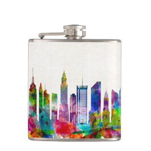 New York City Skyline Hip Flask
