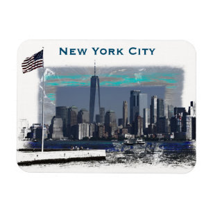 New York City Skyline Illustration Magnet
