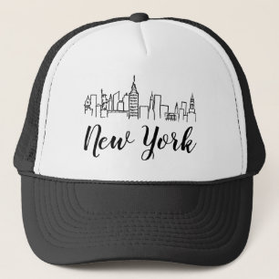 New York City Skyline Illustration Trucker Hat