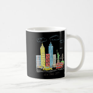 New York City Skyline Illustration Urban Kids Art  Coffee Mug