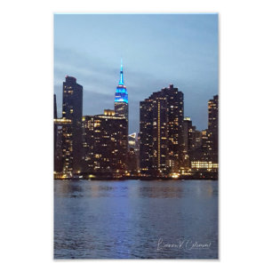 NEW YORK CITY SKYLINE IN BLUE PHOTO PRINT