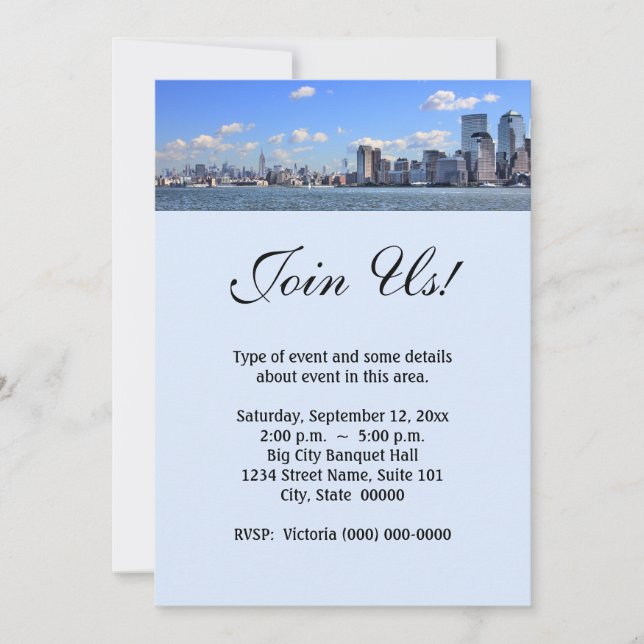New York City Skyline Invitations (Front)